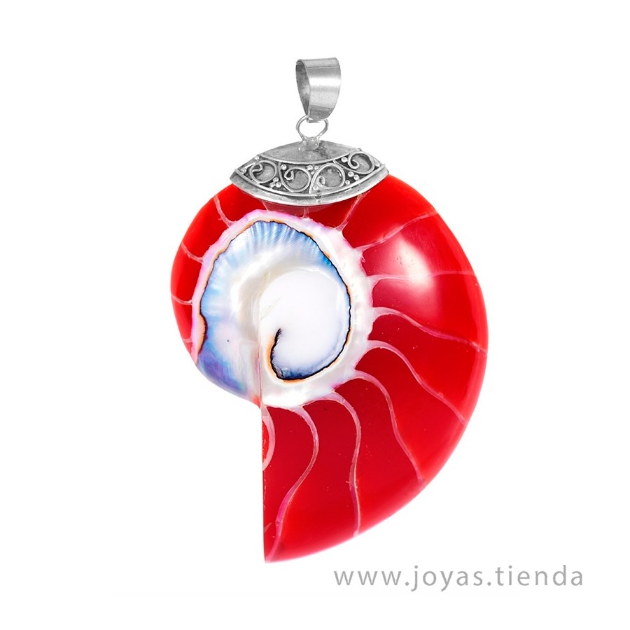 Colgante Concha Roja en Plata 925