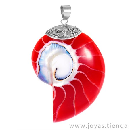 Colgante Concha Roja en Plata 925