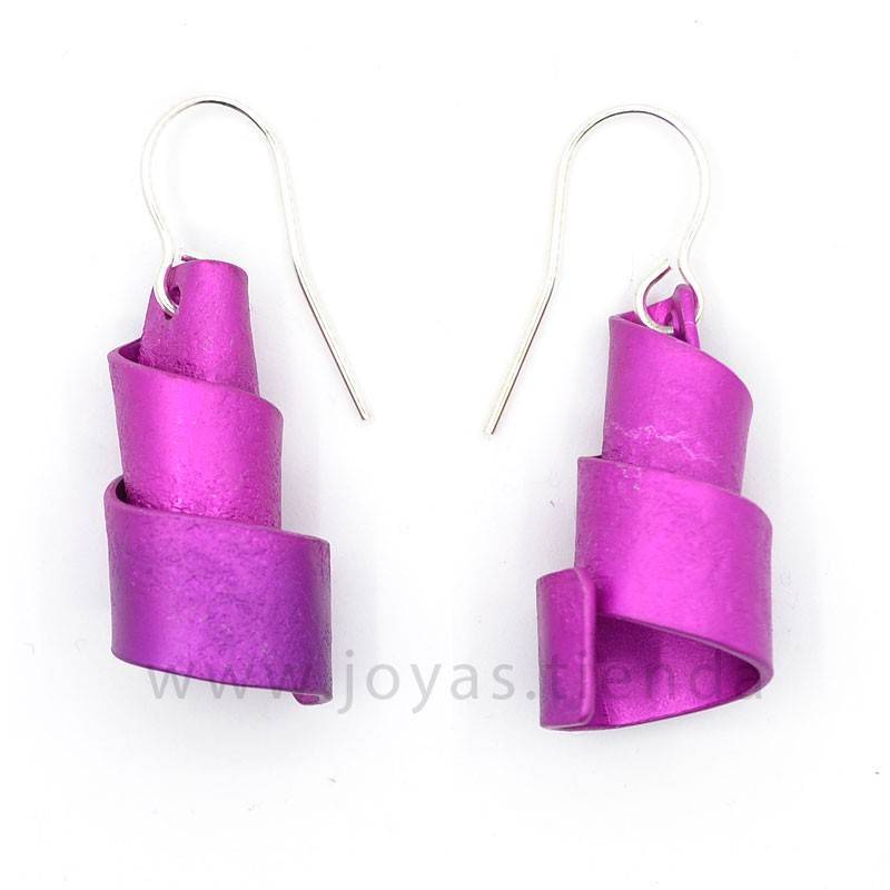Pendientes espiral lilas