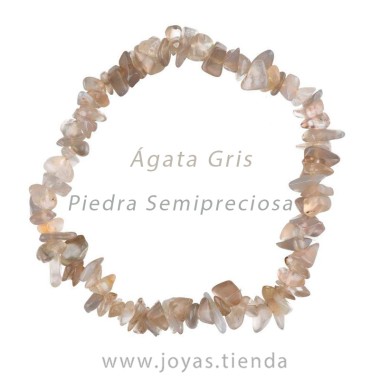 Pulsera Chip de Ágata Gris frontal
