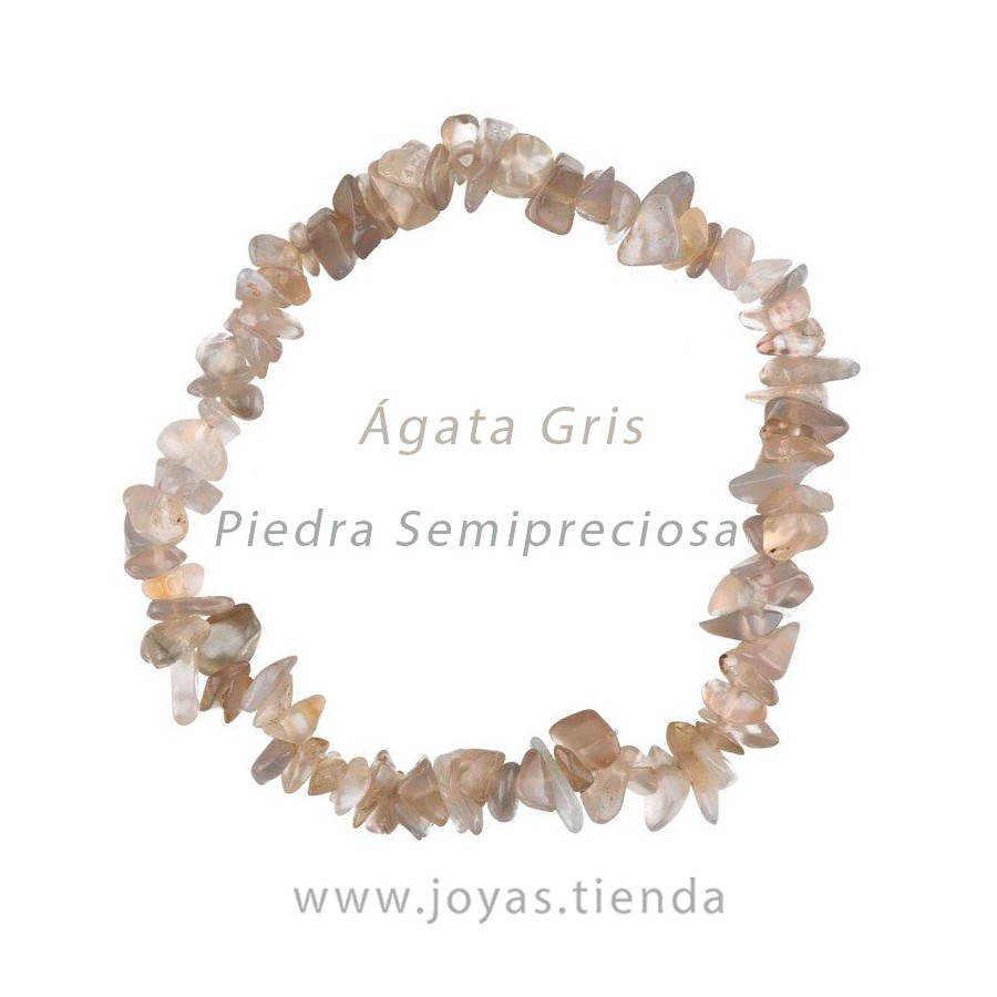 Pulsera Chip de Ágata Gris frontal