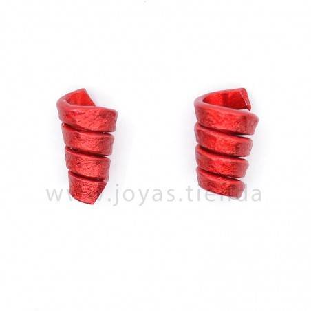 Pendientes espiral rojos
