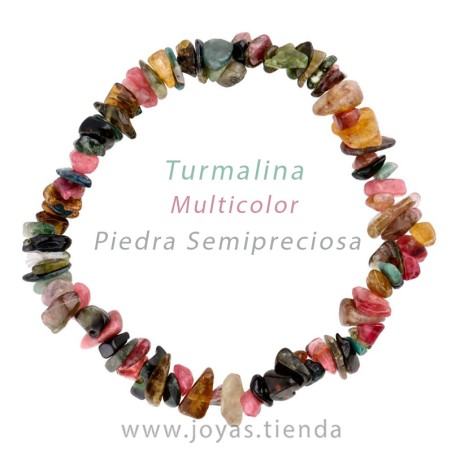 Pulsera Chip de Turmalina Multicolor