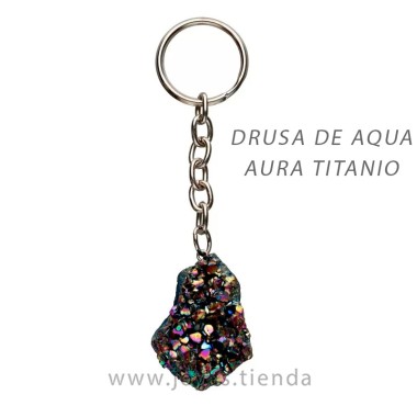 Llavero de Drusa de Aqua Aura Titanio