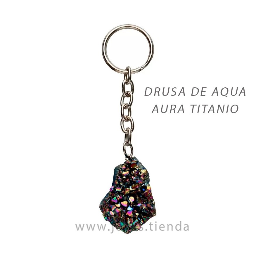 Llavero de Drusa de Aqua Aura Titanio