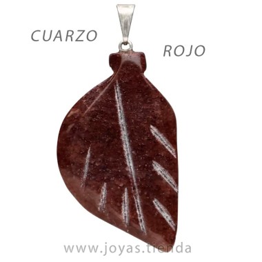 Colgante de Cuarzo Rojo frontal