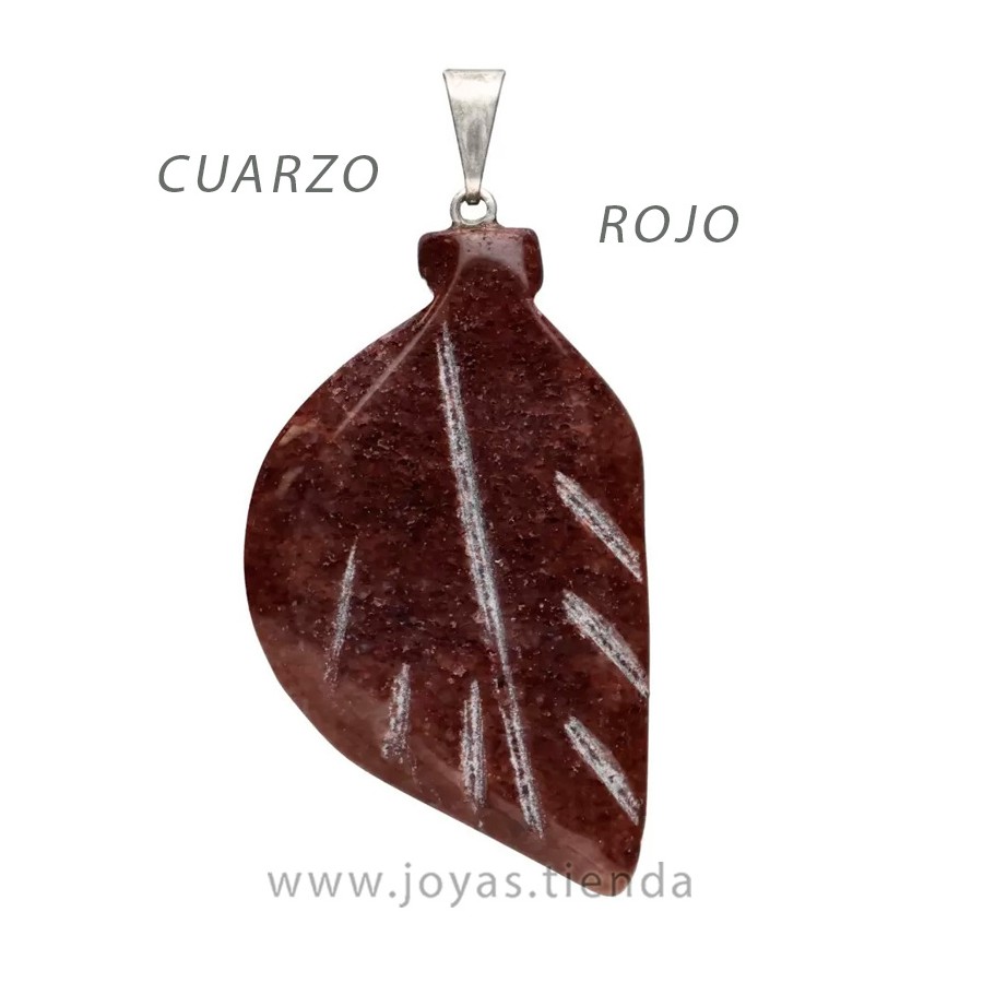 Colgante de Cuarzo Rojo frontal