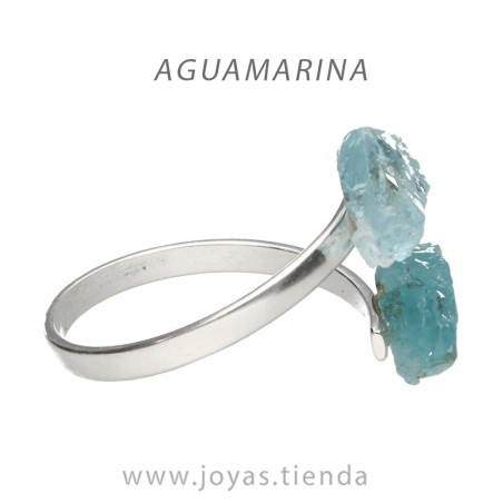 Anillo de Plata con Aguamarina en Bruto