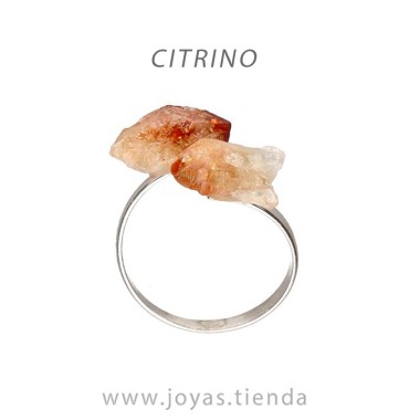 Anillo de Plata con Citrino en Bruto
