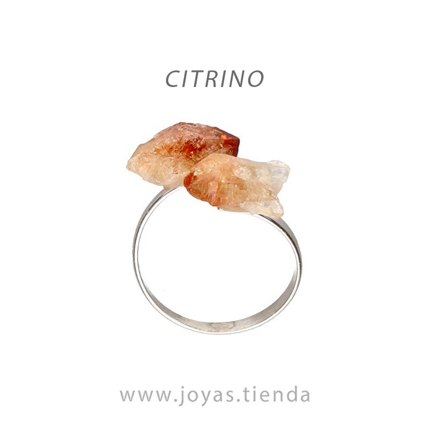 Anillo de Plata con Citrino en Bruto