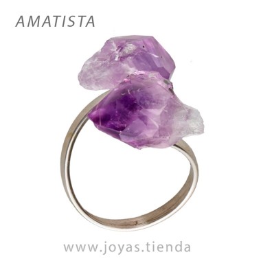 Anillo de Plata con Amatista en Bruto