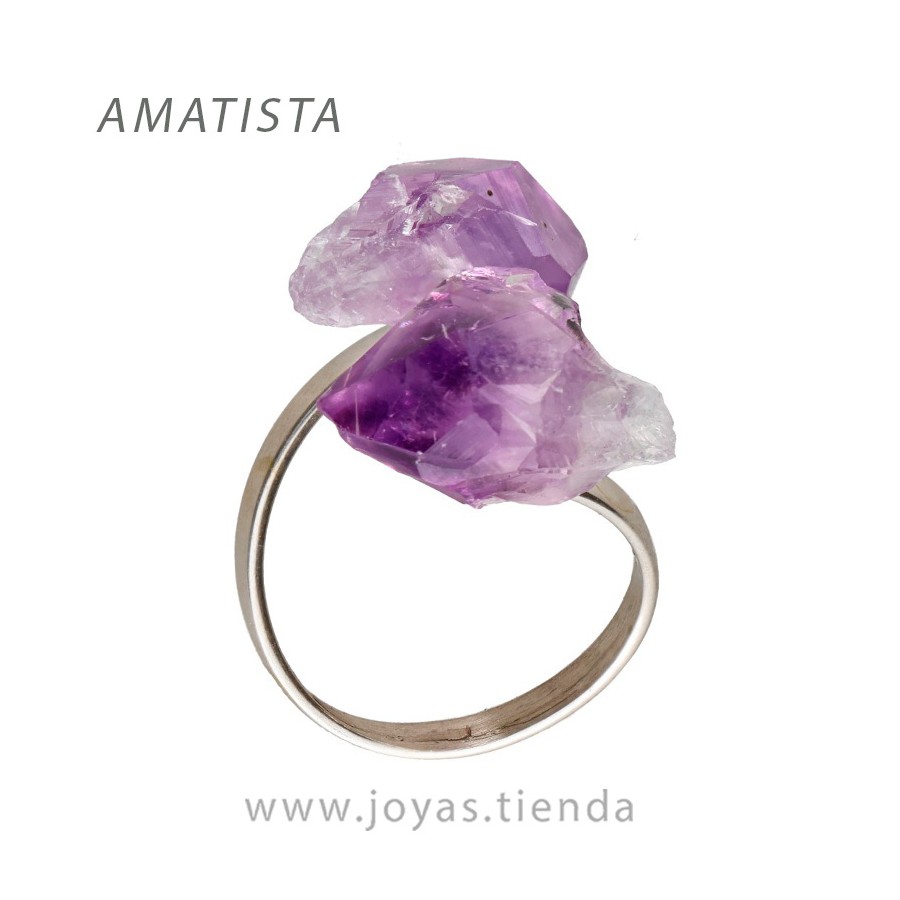 Anillo de Plata con Amatista en Bruto