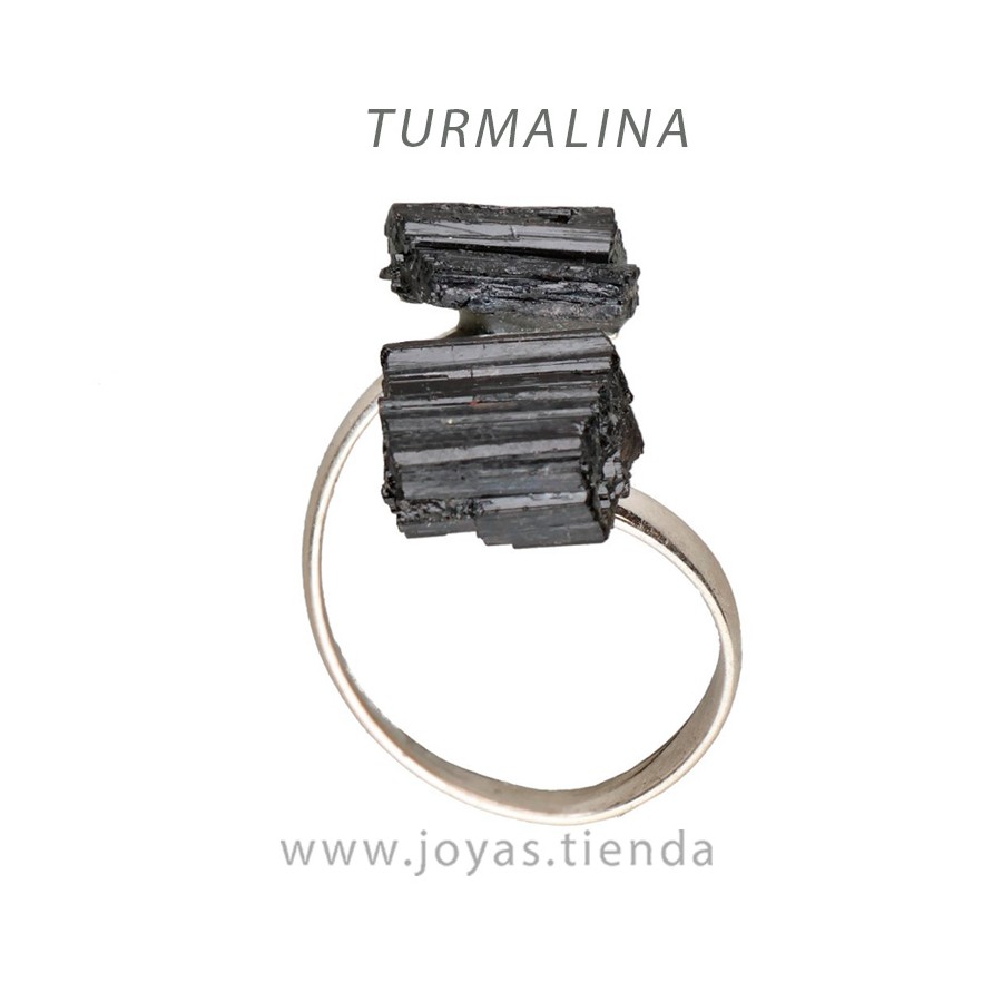 Anillo de Plata con Turmalina en Bruto