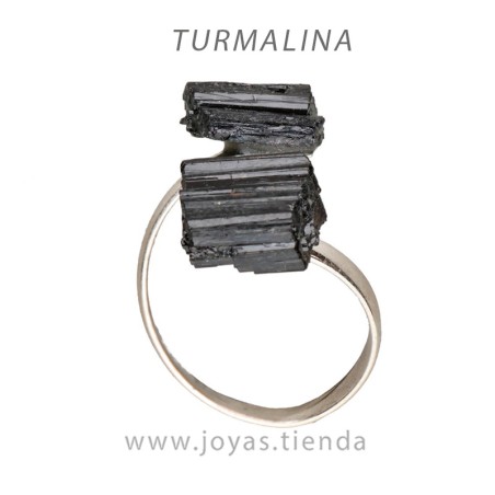 Anillo de Plata con Turmalina en Bruto