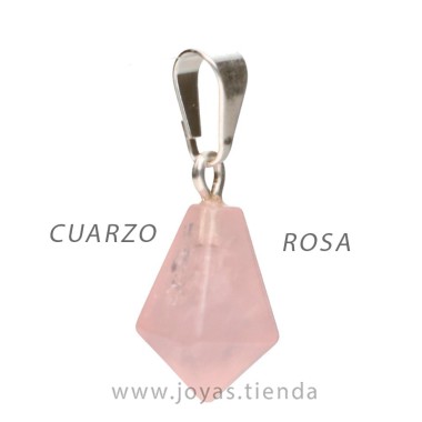 Colgante de Cuarzo Rosa Pentagonal