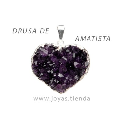 Colgante Corazón Drusa de Amatista