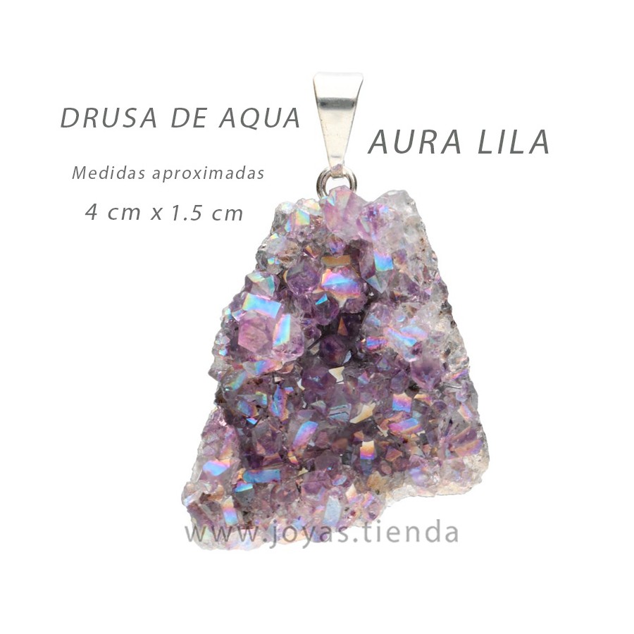 Colgante Drusa de Aqua Aura Lila