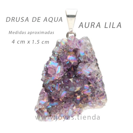 Colgante Drusa de Aqua Aura Lila