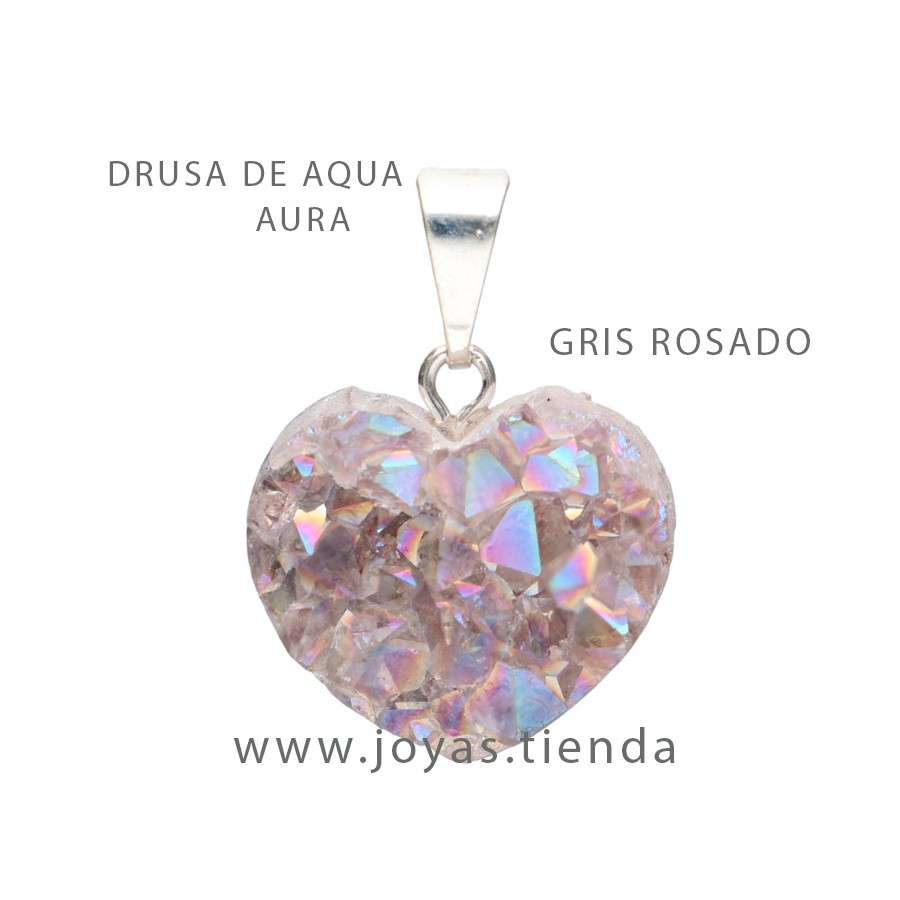 Colgante Corazón Drusa de Aqua Aura