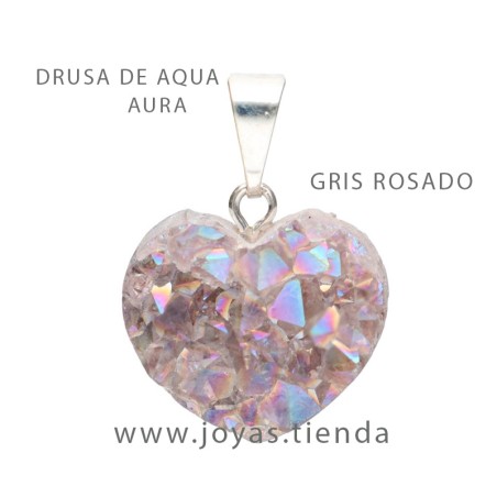 Colgante Corazón Drusa de Aqua Aura