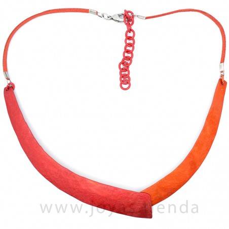 Collar colores rojo y naranja