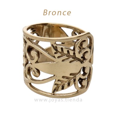 Anillo de Bronce Calado Flor de Loto