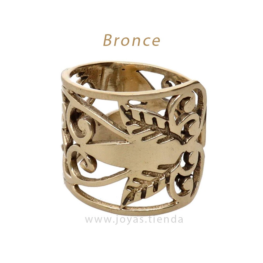 Anillo de Bronce Calado Flor de Loto