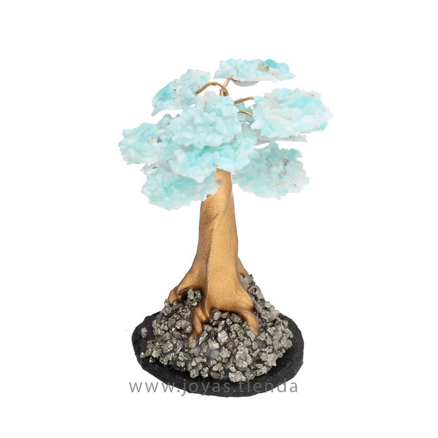 Árbol Mini Amazonita con Base de Pirita