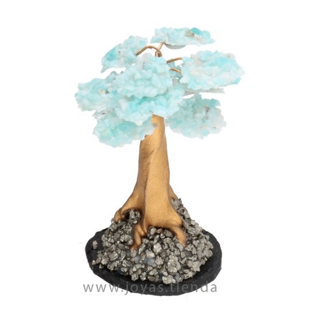 Árbol Mini Amazonita con Base de Pirita