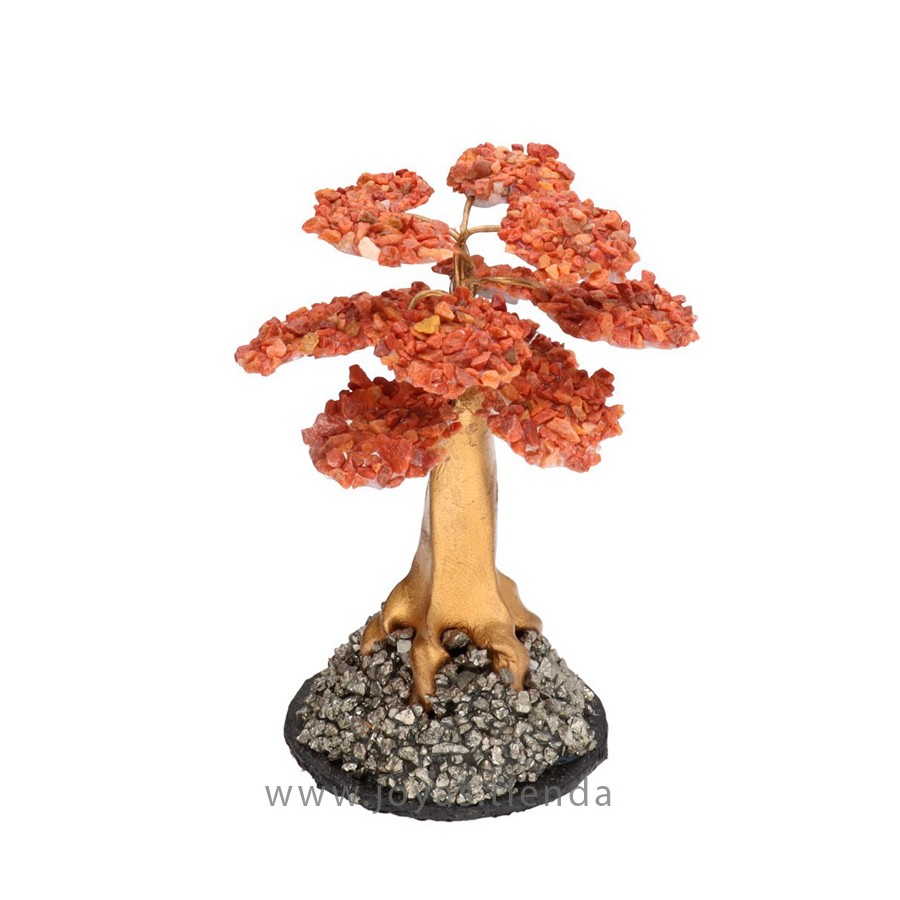 Árbol Mini Calcita Naranja con Base de Pirita