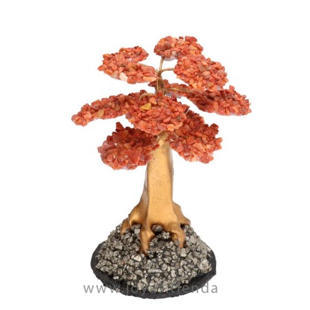 Árbol Mini Calcita Naranja con Base de Pirita
