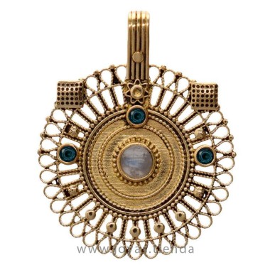 Colgante de Bronce Sol con Mineral