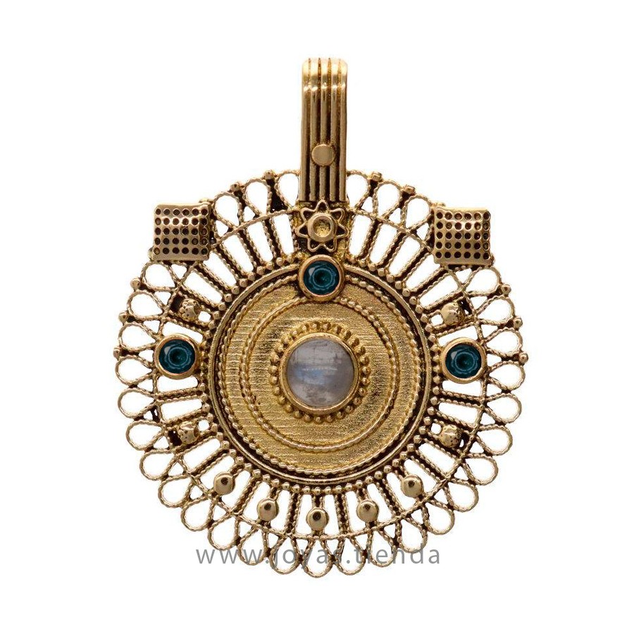 Colgante de Bronce Sol con Mineral