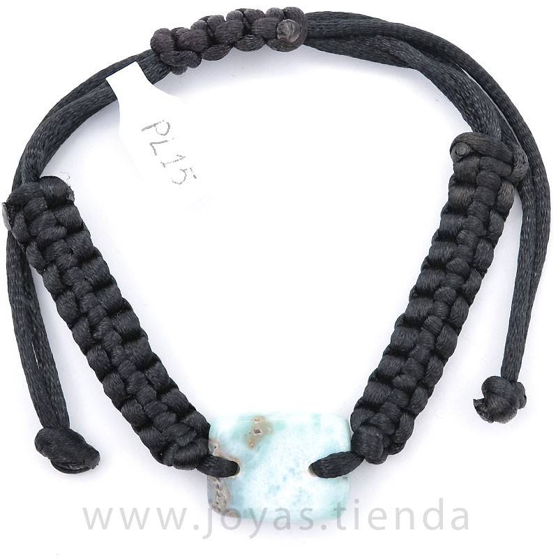 Pulsera Larimar Piedra Rectangular PL15 Pulsera Larimar Piedra Rectangular PL15