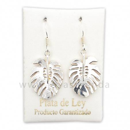 Pendientes de Plata 925 Hoja Monstera